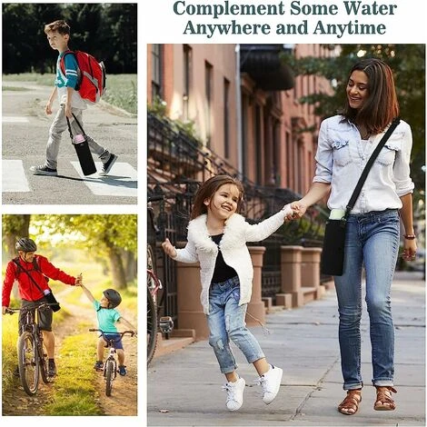 Premium Portable Insulated 800ml Neoprene Water Bottle Cage With Adjustable Shoulder Strap Stainless Steel Glass/Plastic Bottles - Image 3