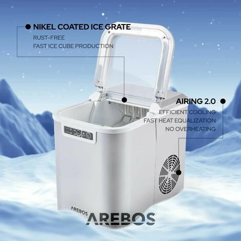 AREBOS Ice Cube Machine 2,2L Icemaker Ice Cube Maker Ice Machine 12kg/24h - Image 4