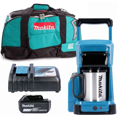 Makita DCM501 10.8V/18V CXT/LXT Coffee Maker With 1 X 5.0Ah Battery, Charger & Bag