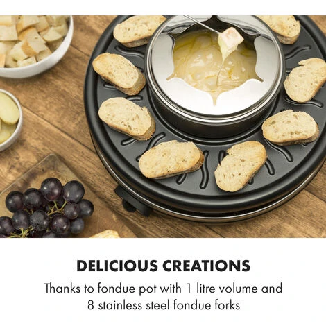 Klarstein Fonduelette Raclette And Fondue 1350W 1 Litre 38 Cm Ø For 8 Persons - Image 2