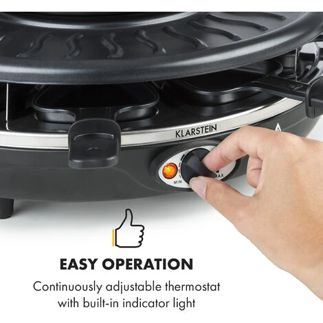 Klarstein Fonduelette Raclette And Fondue 1350W 1 Litre 38 Cm Ø For 8 Persons - Image 4