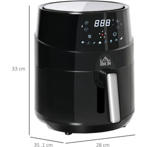 HOMCOM Air Fryer 1500W 4.5L With Digital Display Timer For Low Fat Cooking - Image 2
