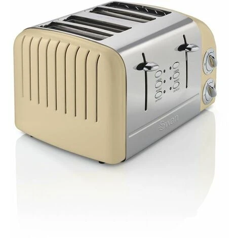 Swan 4 Slice Retro Toaster - Cream