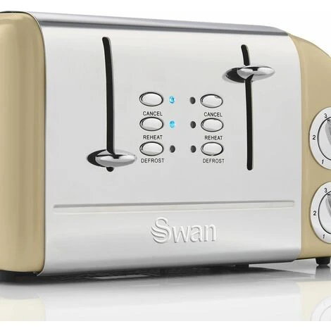 Swan 4 Slice Retro Toaster - Cream - Image 5