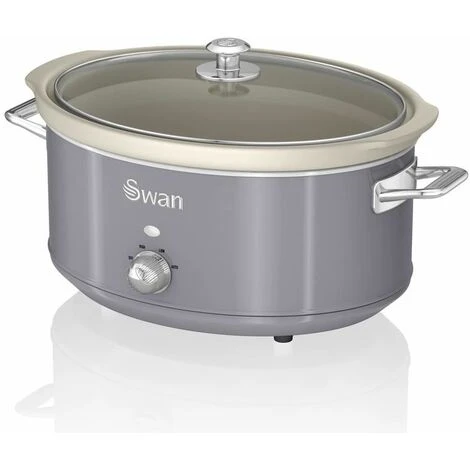 Swan 6.5L Slow Cooker Retro Grey - Image 2