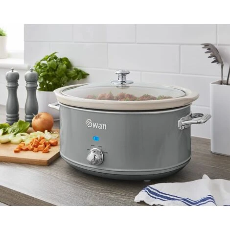 Swan 6.5L Slow Cooker Retro Grey - Image 5