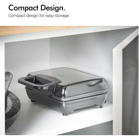 VonShef Waffle Maker, Dual Belgian Waffle Easy Clean Non-Stick Coated Plates & Automatic Temperature Control, Compact Stainless Steel Design – 1000W - Image 5