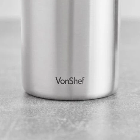 VonShef Cafetiere Stainless Steel - 6 Cup/800ml Double Walled Satin Brushed Coffee Filter With Coffee Measuring Spoon And Bag Sealing Clip - Image 3