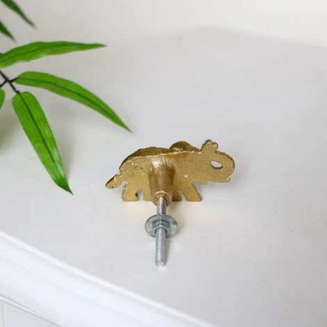 Gold Elephant Drawer Knob - Image 2