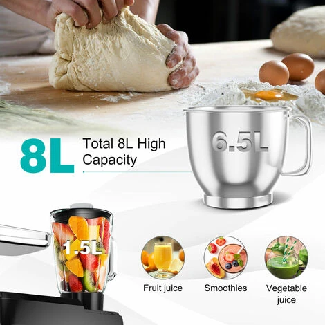 3 In 1 Electric Food Stand Mixer 6 Adjustable Speed Kitchen Beater Meat Grinder - Image 4