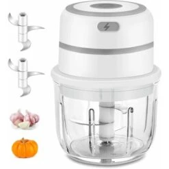 Mini Electric Chopper, Food Chopper Vegetable Chopper Processor With 300ML Glass Bowl, Electric Meat