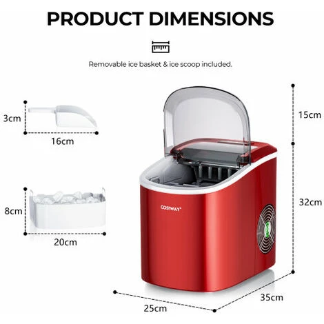 Countertop Ice Maker Machine 2.2 L Portable Ice Cube Maker W/ Bullet Shaped Ice Cube - Image 3