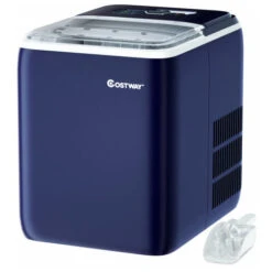 2.6L Portable Ice Machine W/ Ice Yield 20kg Per Day 8.5 Mins Per Cycle Self-Cleaning Home Bar Office Blue
