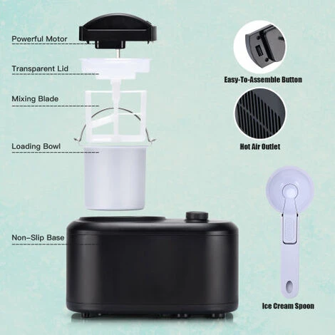Electric Ice Cream Machine Automatic Gelato Maker Built-In Compressor - Image 2