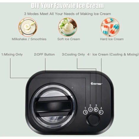 Electric Ice Cream Machine Automatic Gelato Maker Built-In Compressor - Image 3