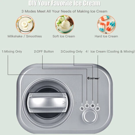 Electric Ice Cream Machine Automatic Gelato Maker Built-In Compressor - Image 2