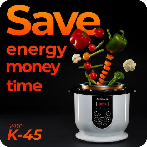 Smart Pressure Cooker 2.5L Non-Stick Steamer And Food Warmer Avalla K-45 - Image 2