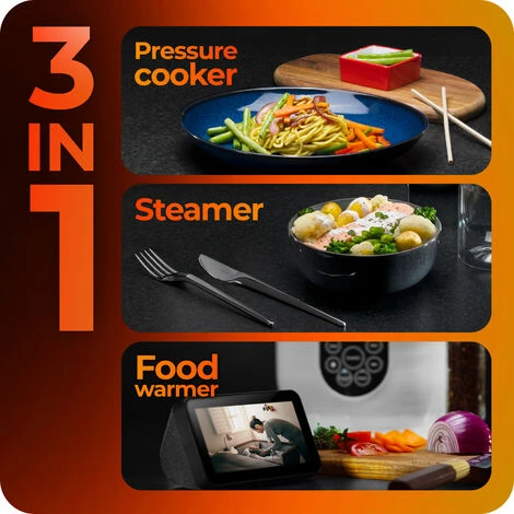 Smart Pressure Cooker 2.5L Non-Stick Steamer And Food Warmer Avalla K-45 - Image 4