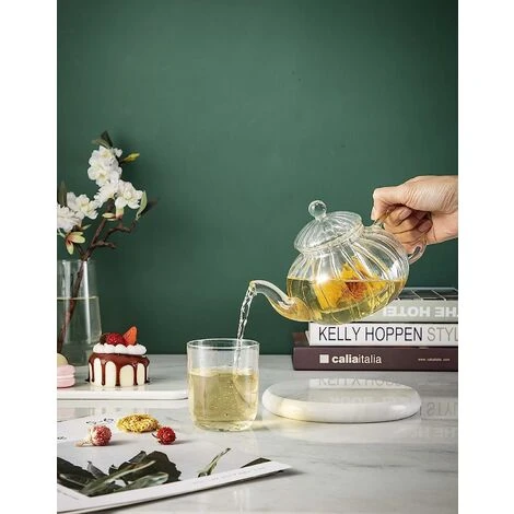 Glass Teapot With Infuser Pumpkin Design(600ml Pumpkin Teapot) - Image 4