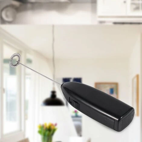 (Pack Of 2) 4 Colors Fashionable Hot Drinks Milk Coffee Frother Eggbeater Foamer Electric Mixer Stirrer (Black) - Image 2