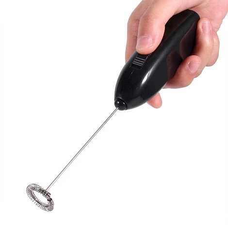 (Pack Of 2) 4 Colors Fashionable Hot Drinks Milk Coffee Frother Eggbeater Foamer Electric Mixer Stirrer (Black) - Image 5