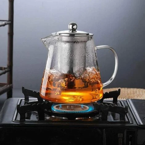 Heat Resistant Glass Teapot With Infuser, Clear Handle, Perfect For Tea And Coffee - (450ml) - Image 5