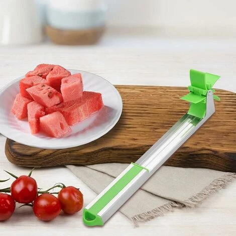 Watermelon Windmill Cutter Slicer, Stainless Steel Knife Tool For Salads Desserts, New Kitchen Gadgets StainlessSteel Onestep Cutter, Melon Cuber Knife, Quickly Cut Tool Kitchen Gadgets - Image 2