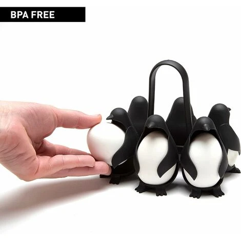 Peleg Design 3-in-1 Cook, Store And Serve Egg Holder, Penguin-Shaped Boiled Egg Cooker For Making Soft Or Hard Boiled Eggs, Holds 6 Eggs For Easy Cooking And Fridge Storage - Image 2