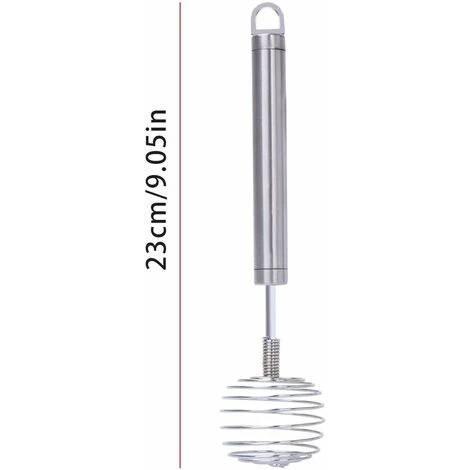 Stainless Steel Manual Egg Whisk, Hand Egg Mixer Eggbeater Blender Stirring Beater Cream Frother Flour Stirrer, For Family Restaurant Kitchen,9.05 In - Image 2