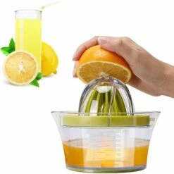 Lemon Squeezer, Juicer 4 In 1 Manual Orange Squeezer, Orange Squeezer With 400ml Container, Plastic Lemon Squeezer, Lime Squeezer, Green Vegetable And Fruit Squeezer