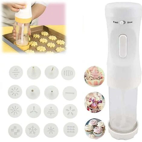Electric Cookie Cookie, Cookie Maker Kit, Electric Cookie Decorating Tool 12 Discs And 4 Perfect Icing Tips, For DIY Cookie Maker And Cake Icing