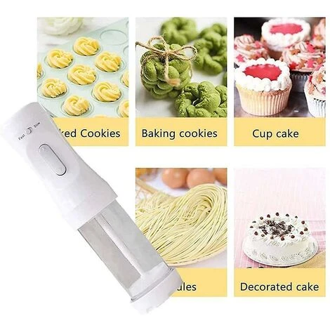 Electric Cookie Cookie, Cookie Maker Kit, Electric Cookie Decorating Tool 12 Discs And 4 Perfect Icing Tips, For DIY Cookie Maker And Cake Icing - Image 5