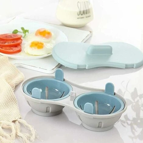 Microwave Egg Poacher - Egg Boiler - Kitchen Utensil - Steamed - Kitchen Utensil(Blue) - Image 3