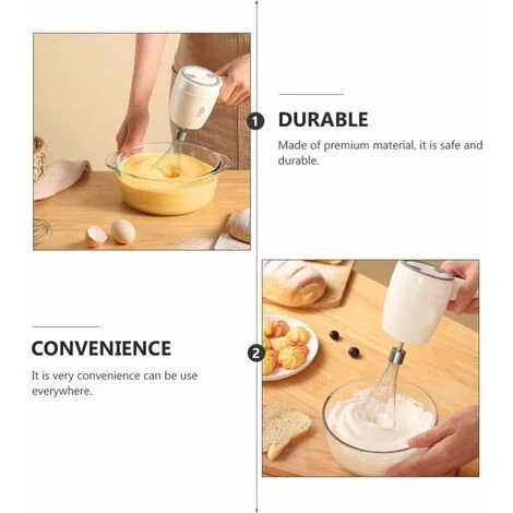 Stainless Steel Electric Whisk - Rechargeable Whisk - Milk Mixer For Easy Whipping Of Custard And Biscuit Cakes. - Image 5