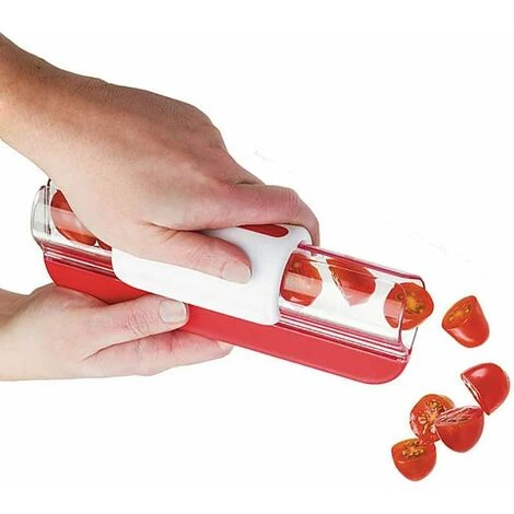 Fruit Slicer Tomato/grape/cherry Slicer Fruit Kitchen Decoration Kitchen Gadgets Vegetable Slicer Kitchen Gadgets 1 Piece Red 20x7.5x7cm