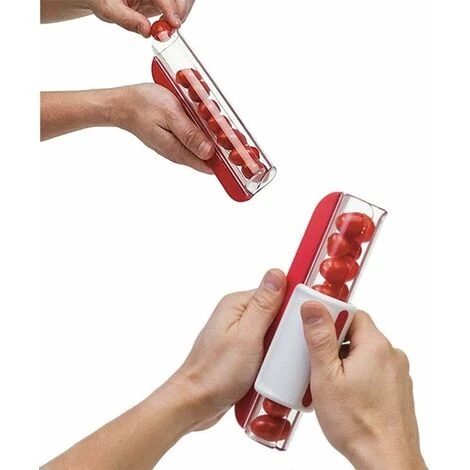Fruit Slicer Tomato/grape/cherry Slicer Fruit Kitchen Decoration Kitchen Gadgets Vegetable Slicer Kitchen Gadgets 1 Piece Red 20x7.5x7cm - Image 4
