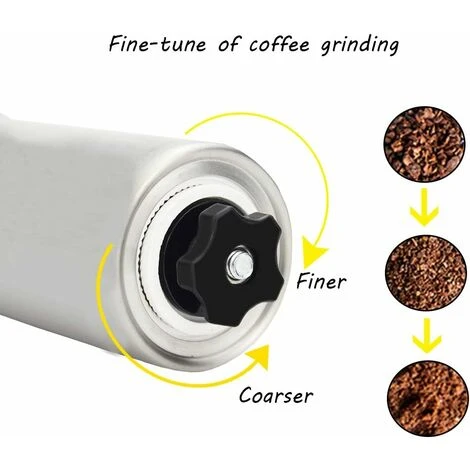 Moulin à Café Manuel Avec Réglage Réglable - Moulin à Bière Et Acier Inoxydable - Moulin à Café Pour Aeropress, Café Filtre, Expresso, Presse Française, Infusion Turque - Image 3