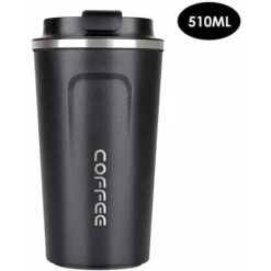MUFF Stainless Steel Coffee Cup Leakproof Insulated Thermal Cup Car Portable Travel Coffee Mug,Black L