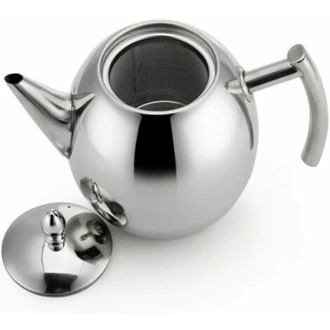 1000ml/34oz Teapot Kettle, Stainless Steel Tea Pot Filter Coffee Maker (Silver) - Image 3