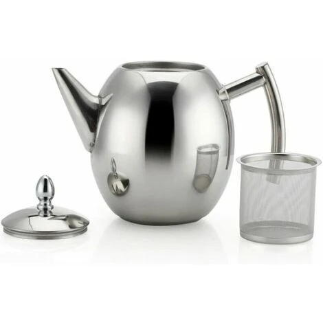 1000ml/34oz Teapot Kettle, Stainless Steel Tea Pot Filter Coffee Maker (Silver) - Image 4
