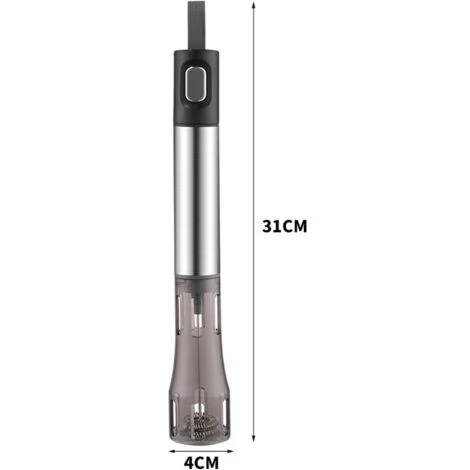 Milk Frother Rechargeable Operated Frother For Coffee, Frother Whisk, Mini Blender Handheld And Electric Mixer Grey - Image 2