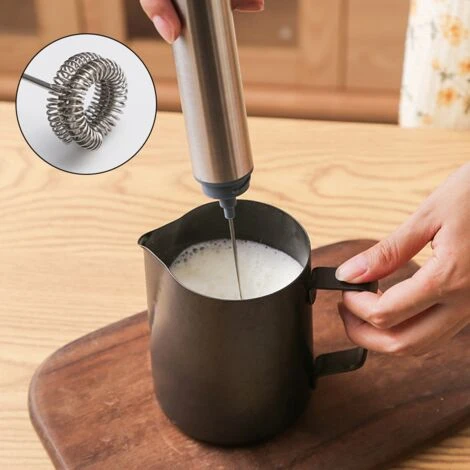 Milk Frother Rechargeable Operated Frother For Coffee, Frother Whisk, Mini Blender Handheld And Electric Mixer Grey - Image 3