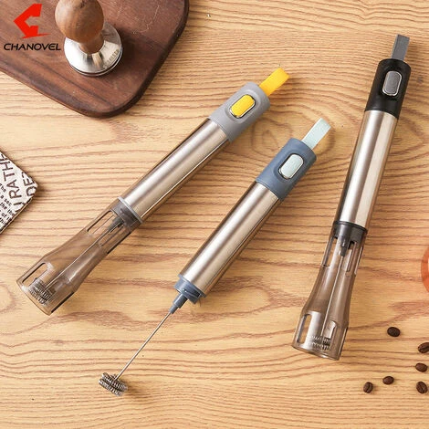 Milk Frother Rechargeable Operated Frother For Coffee, Frother Whisk, Mini Blender Handheld And Electric Mixer Grey - Image 4