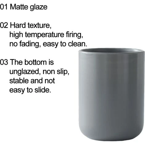 Kitchen Utensil Holder,Cooking Utensil Holder For Kitchen Counter, Cream White Ceramic Utensil Crock Grey Medium - Image 3