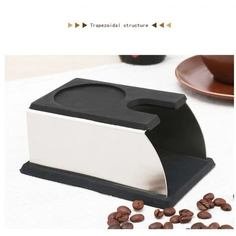 Coffee Tamper Mat Holder Stainless Steel And Silicone Tamper Powder Maker Holder For Espresso Portafilter, Barista Accessories For Beginners And (Black) - Image 2