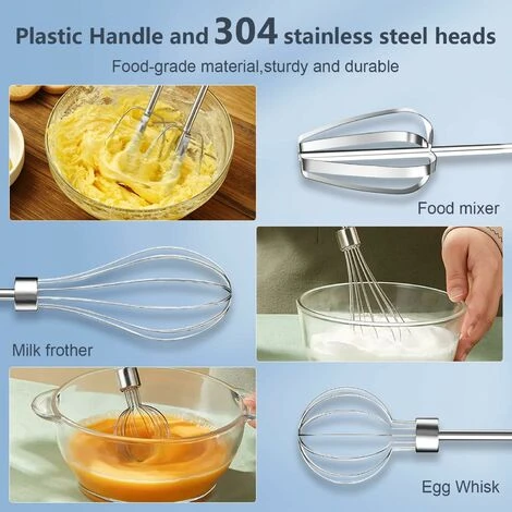 Cordless Electric Whisk Electric Whisk 3 Beaters 3 Adjustable Speeds - Image 3