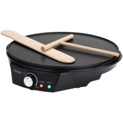 Monzana Crêpes Maker Crepes Non-Stick Coating 1200W Stepless Temperature 30cm BPA Free LED Including Dough Distributor Spatula