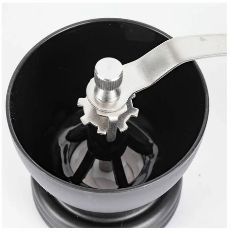 Manual Coffee Grinder Adjustable Coarse Ceramic Grinder Hand Held Coffee Grinder Compact Crank Handle For Home, Office And Travel With Brush, Spoon - Image 3
