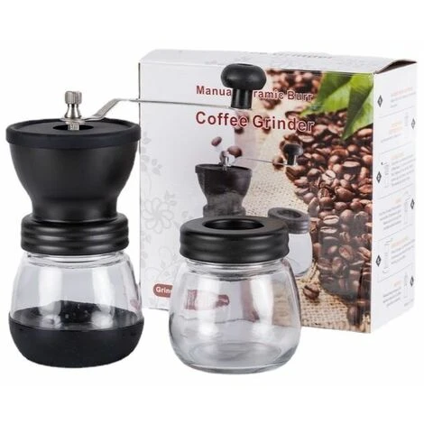 Manual Coffee Grinder Adjustable Coarse Ceramic Grinder Hand Held Coffee Grinder Compact Crank Handle For Home, Office And Travel With Brush, Spoon - Image 5