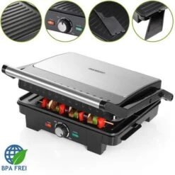 Monzana XXL Contact Grill 2200W 180° Opening Non-Stick Stainless Steel BPA Free Table Health Grill Panini Sandwich Maker
